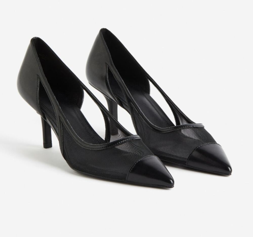 H&M Mesh Pointed Toe Pumps Black 39